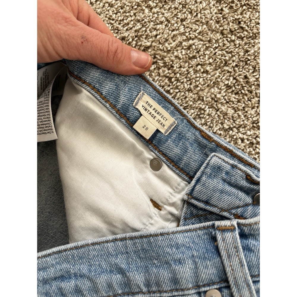 Madewell the Perfect Vintage Denim Jeans Medium Light Wash Straight 28 High Rise - Picture 9 of 9